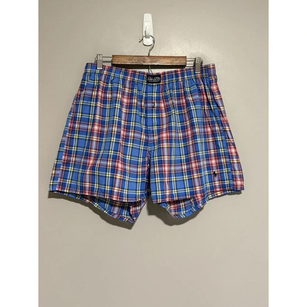 Polo Ralph Lauren Cotton Classic Fit Boxer Shorts (2 Pairs) Plaid Woven Mens XL